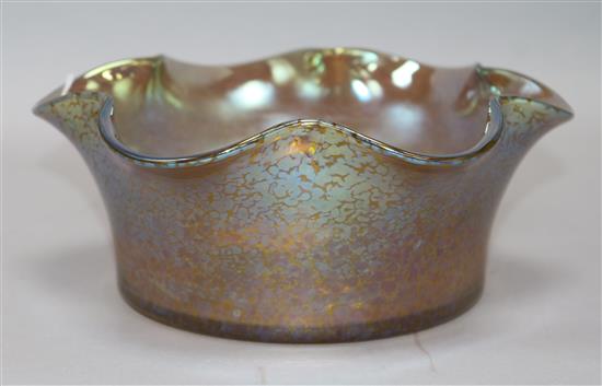 A Loetz iridescent glass bowl